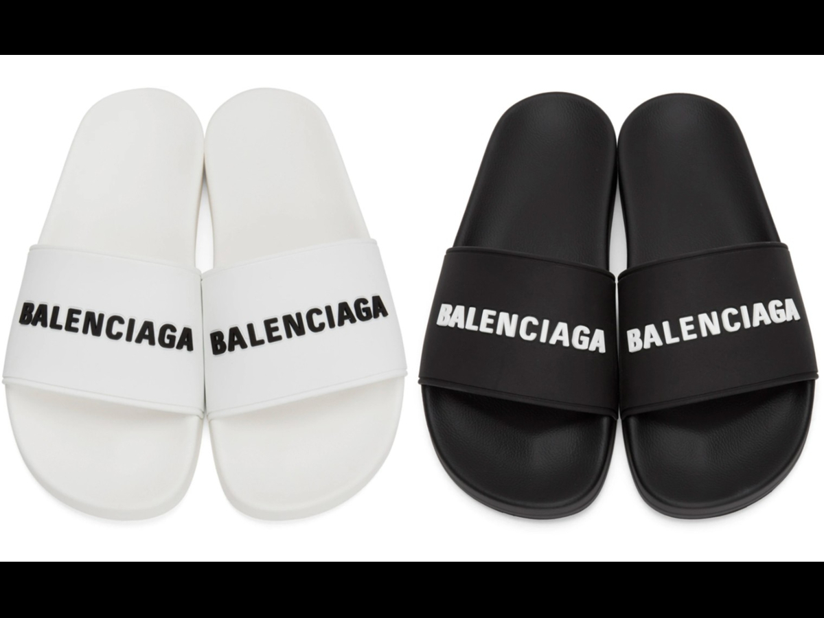 Dép Balenciaga nam màu trắng chữ đen DBL03 siêu cấp  K2Store
